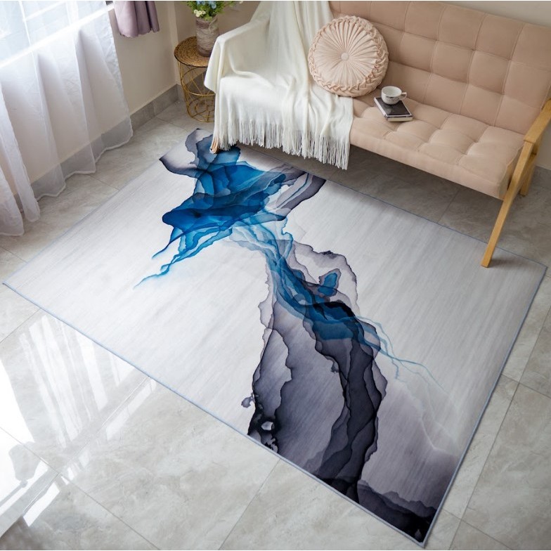 Thảm Nhung Nỉ Trải Sàn Họa Tiết Bắc Âu Tối Giản