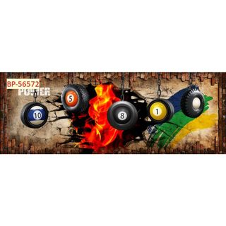 Tranh trang trí quán dán tường Club bida, Billiards, Bi-a