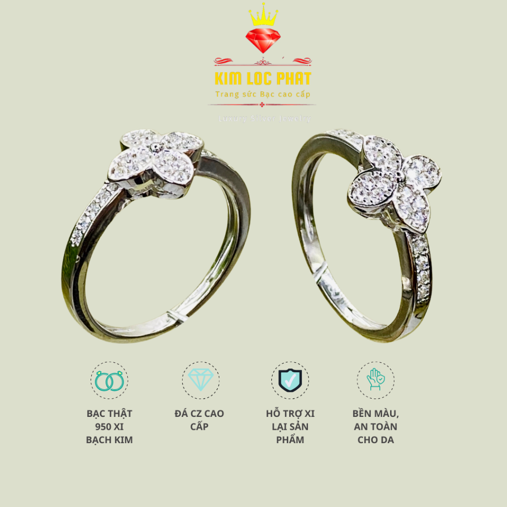 Women's 925 Silver Ring by KIMLOCPHAT - Trangsứcbạccaocấp