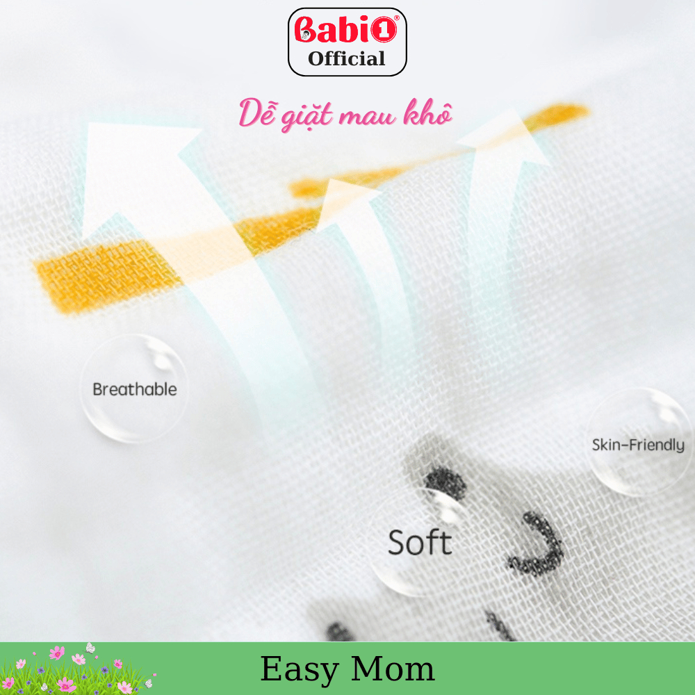 Khăn Tắm Xô 4 Lớp Babi 1 Xuất Nhật Siêu Thấm Hút Cho Bé Size 105x110cm