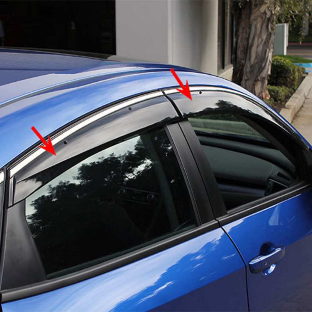 Vè che mưa xe Honda Civic 2008-2011, Mẫu vè mưa nhựa đen và chỉ mạ cao cấp