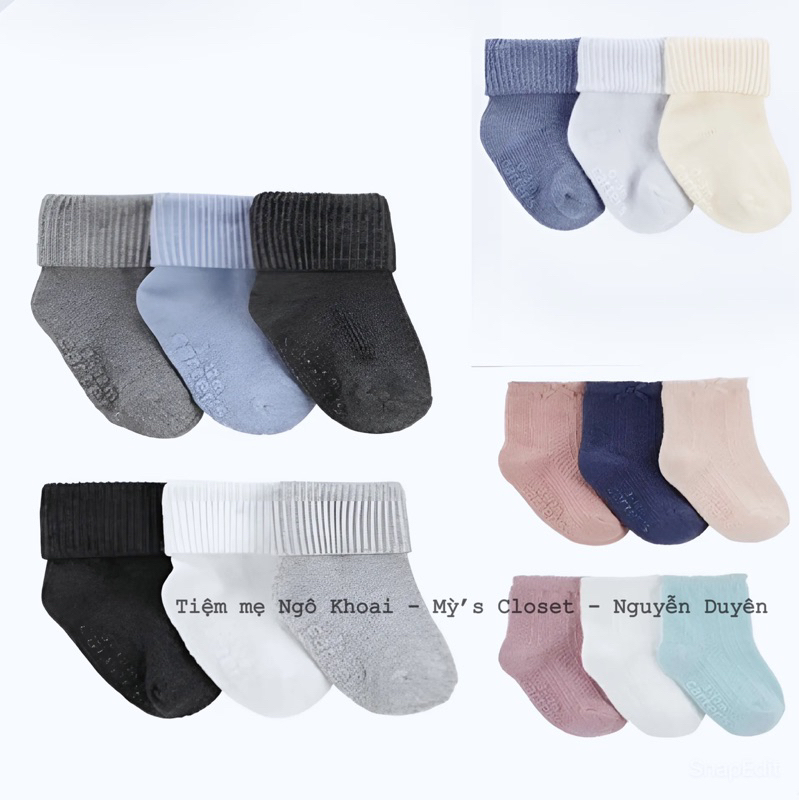 [MD213] Set 3 đôi tất ấm áp có chống trơn trượt xuất xịn cho bé yêu siêu đẹp