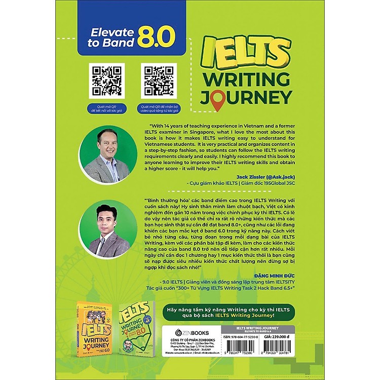 Sách - Ielts Writing Journey: ELEVATE TO BAND 8.0 - Bùi Thành Việt