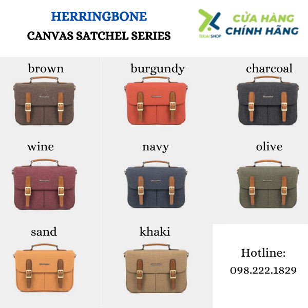 Túi đựng máy ảnh Herringbone Canvas Satchel Medium Hàn Quốc | Hàng ...