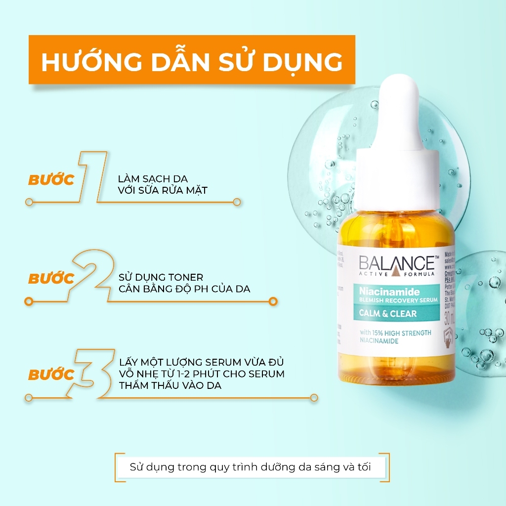 [ Livestream ] Serum mờ thâm và kiềm dầu Balance Active Formula Niacinamide 15% 30ml