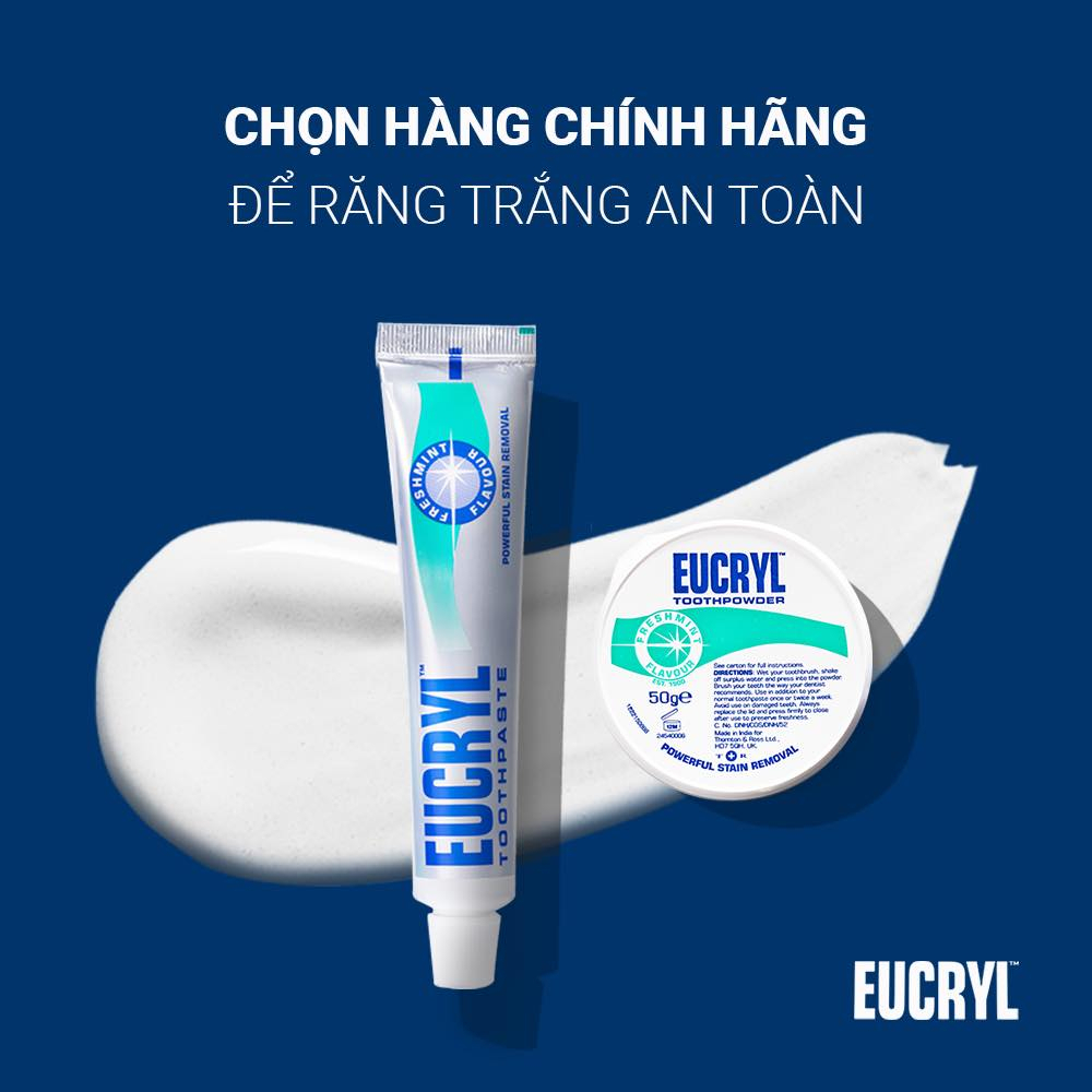 Ảnh Combo 2 Kem đánh răng ( 62gx2) + bột đánh răng Eucryl ( 50g) hỗ trợ làm trắng răng 1
