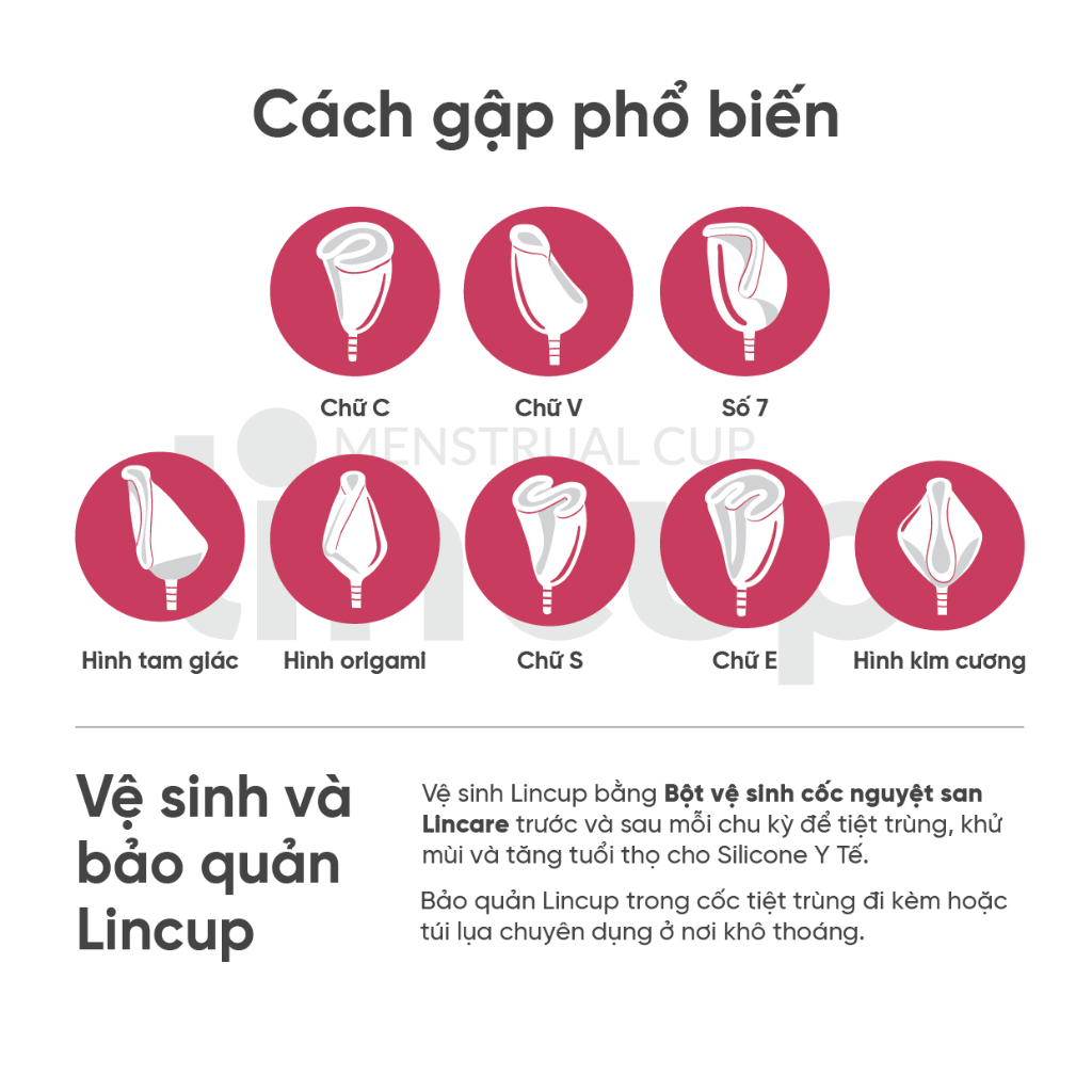 Ảnh Combo Cốc nguyệt san Lincup 3 size kèm 2 dung dịch vệ sinh rửa cốc Lincare Rose (50ml x2) 4