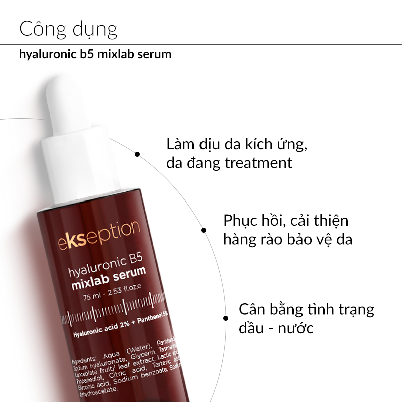 Ảnh Serum Ekseption Hyaluronic B5, HA + 5% B5 dưỡng ẩm phục hồi da 75ml 2