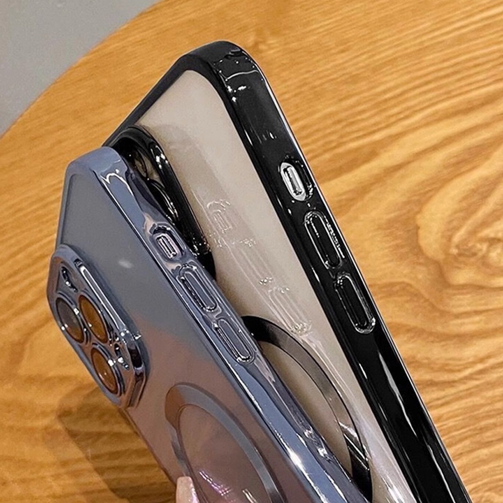 Ốp Điện Thoại Từ Tính viền màu trong suốt KOLEAD P42 chất Lượng Cao iphone 15 14 promax 13 12 11 7 / 8 plus xs xsmax xr