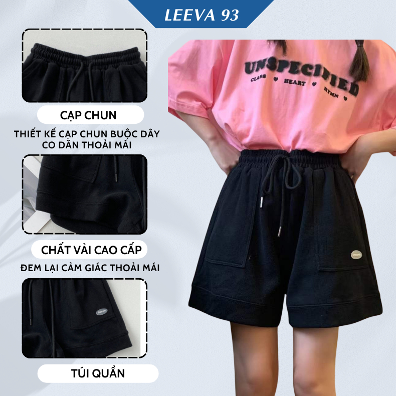 Quần đùi nữ form rộng Quần short nữ thể thao, vải da cá lưng thun thiết kế rút dây thời trang năng động 3005