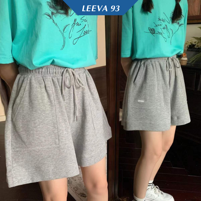 Quần đùi nữ form rộng Quần short nữ thể thao, vải da cá lưng thun thiết kế rút dây thời trang năng động 3005