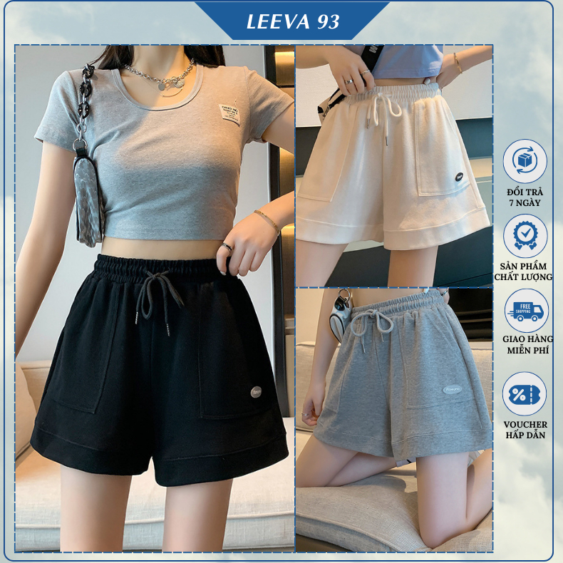 Quần đùi nữ form rộng Quần short nữ thể thao, vải da cá lưng thun thiết kế rút dây thời trang năng động 3005