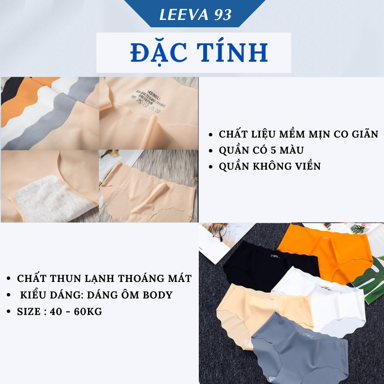 Quần lót nữ không đường may, quần đúc su siêu mỏng lượn sóng màu trơn thoáng khí QL02