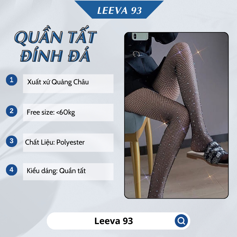 Quần Tất Lưới Đính Đá Lấp Lánh Gợi Cảm Cho Nữ QT24