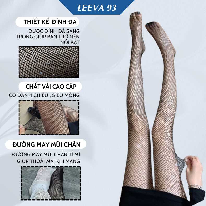 Quần Tất Lưới Đính Đá Lấp Lánh Gợi Cảm Cho Nữ QT24