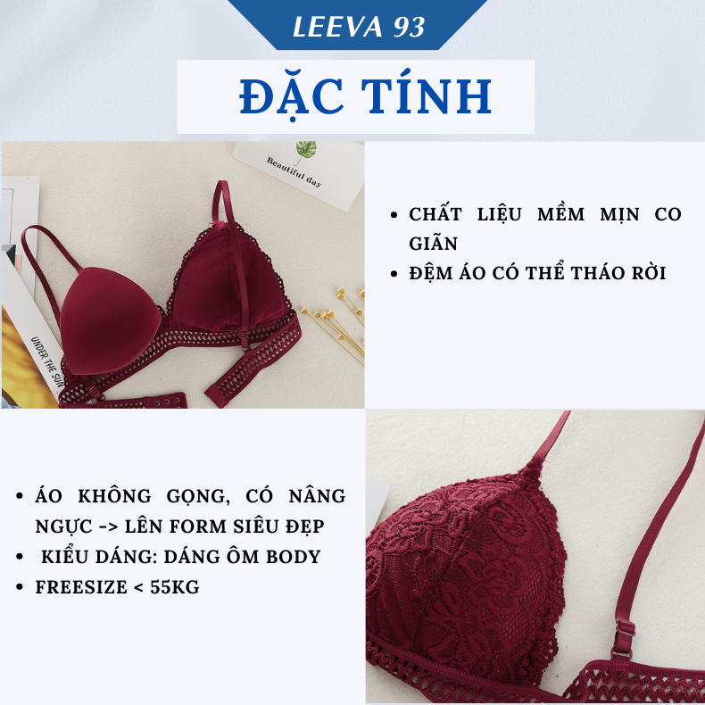 Áo Lót 2 dây Bra Ren Mềm đệm Mút Mỏng Không Gọng Hàng Đẹp AN11