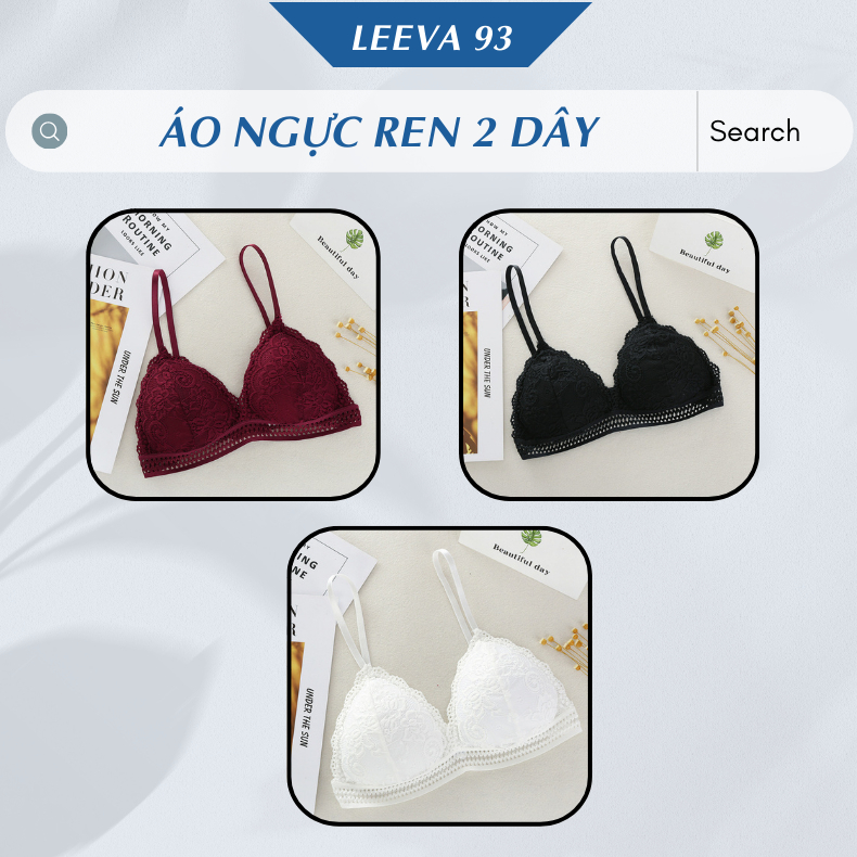 Áo Lót 2 dây Bra Ren Mềm đệm Mút Mỏng Không Gọng Hàng Đẹp AN11