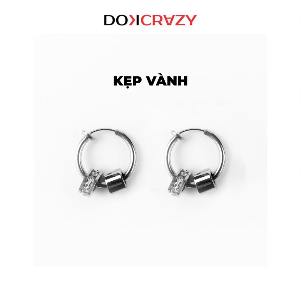 Ảnh Khuyên tai tròn DOKCRAZY Thép Không Gỉ Thời Trang Phong Cách Đường Phố nhiều size Unisex - DOK01 4