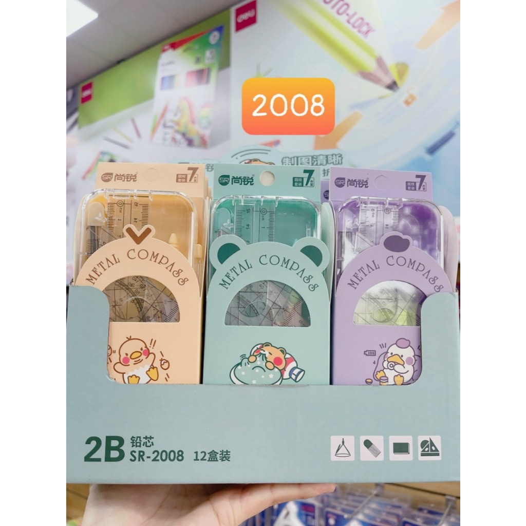 Bộ compa+eke 8 sản phẩm Mental Compass SR-2009