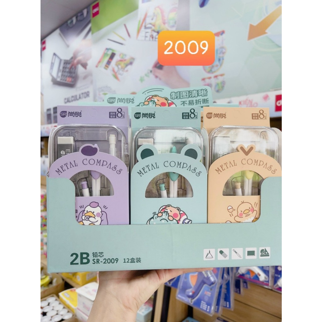 Bộ compa+eke 8 sản phẩm Mental Compass SR-2009