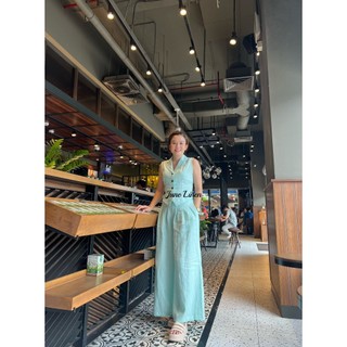 [JUNE LINEN] S17- Bộ quần xếp ly ống rộng 38cm mix áo gile cổ vest. Vải LINEN TƯNG BỐ washed. Ảnh chính chủ.