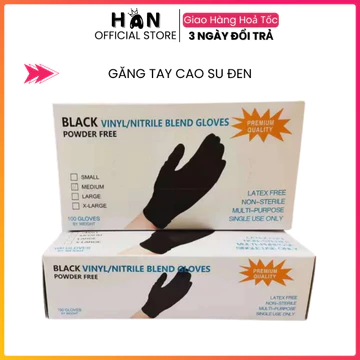 Gang Tay Y Tế Đen | Găng Tay Cao Su Đen, Bao Tay Y Tế Đen 1 Hộp 100 Chiếc