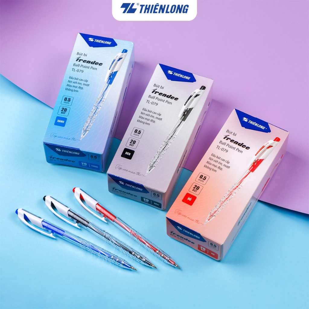 Ảnh Combo 5/10/20 Bút bi Thiên Long Trendee TL-079 ngòi 0.5mm cao cấp, nét viết thanh mảnh, thiết kế trẻ trung, chữ viết đẹp 2