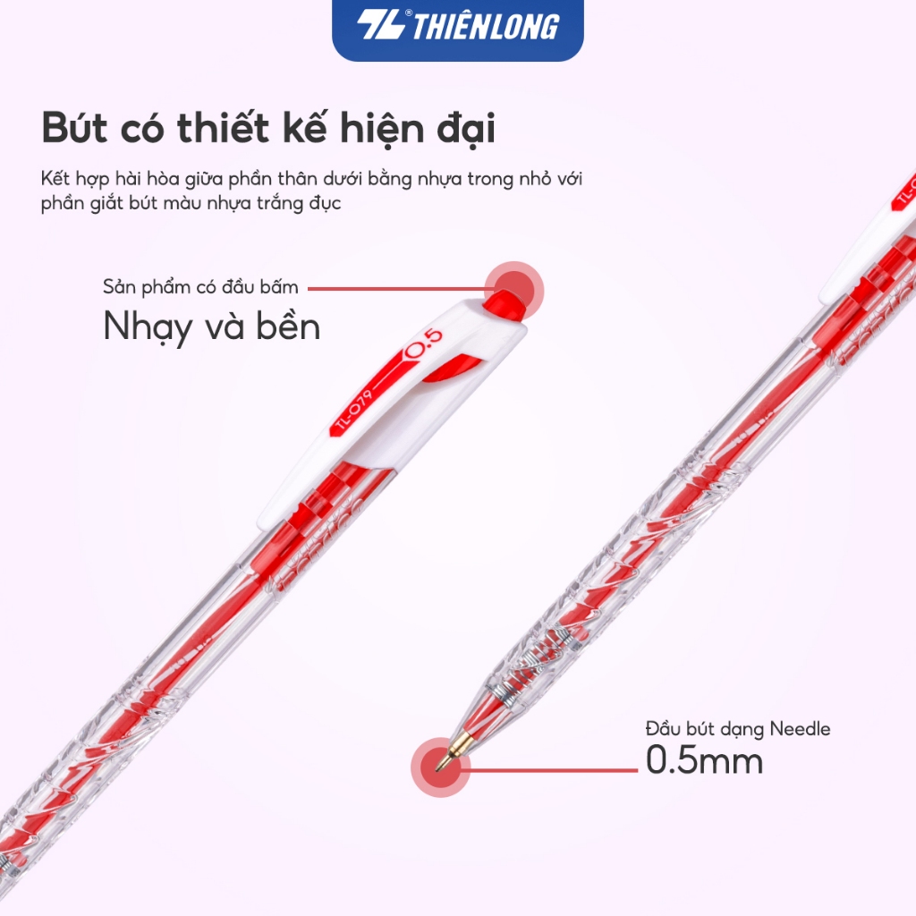 Ảnh Combo 5/10/20 Bút bi Thiên Long Trendee TL-079 ngòi 0.5mm cao cấp, nét viết thanh mảnh, thiết kế trẻ trung, chữ viết đẹp 4