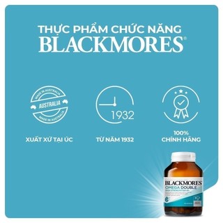 Viên Uống Dầu Cá Bổ Sung Omega Hỗ Trợ Cho Tim, Mắt và Da Blackmores Double Omega High Strength Lọ 90 Viên