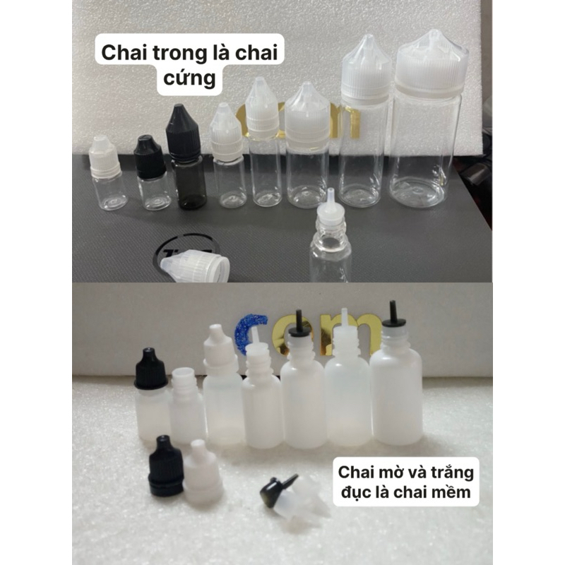 Chai chiết tinh dầu mực xăm (SET 10SP) 5ml 10ml 15ml 20ml 30ml 50ml 100ml chai chiết mĩ phẩm, chai chiết juice