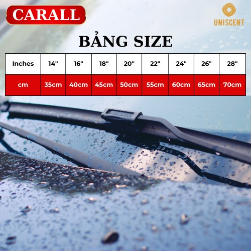Gạt Mưa Ô Tô Sắt/ Gạt Mưa Xương Sắt/ Cần Gạt Mưa Xương Sắt Cao Cấp - CARALL Phủ Graphite (1 Cây)