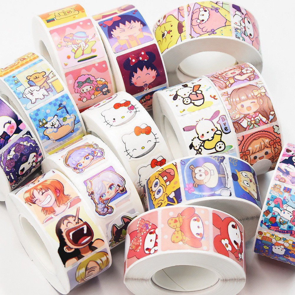 cuộn 500 sticker khen thưởng hoạt hình ngộ nghĩnh, tem dán sticker ...