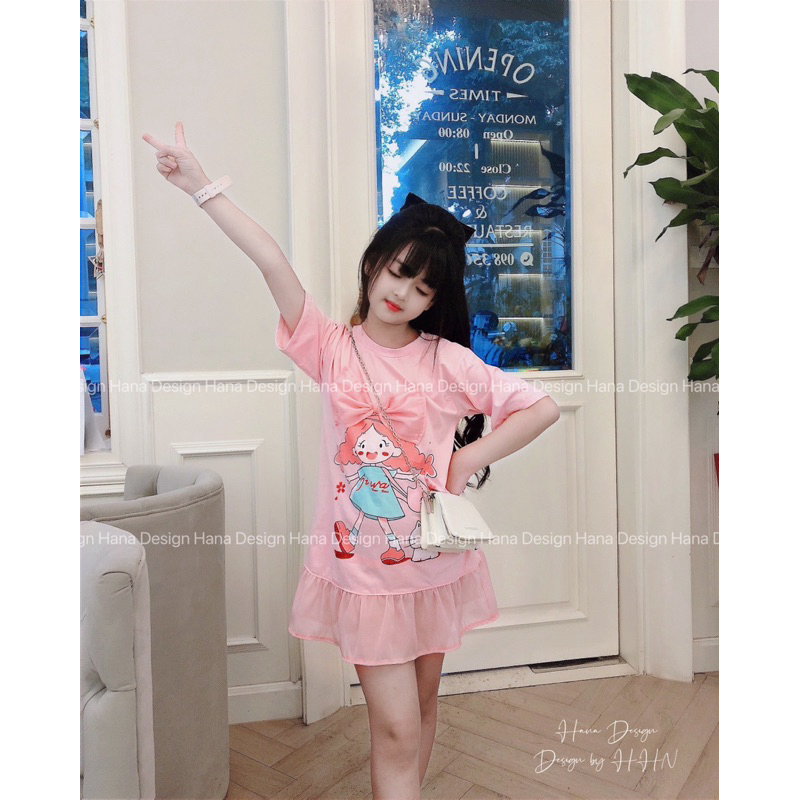 DL 27 ( 9-30kg)Váy cotton phối đuôi cá cho bé Diệu Linh Shop Kids - Váy cotton mát siêu xinh cho bé diện đi học đi chơi