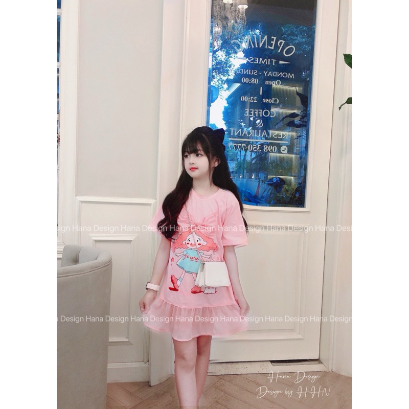 DL 27 ( 9-30kg)Váy cotton phối đuôi cá cho bé Diệu Linh Shop Kids - Váy cotton mát siêu xinh cho bé diện đi học đi chơi