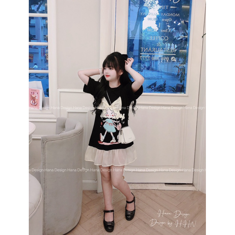DL 27 ( 9-30kg)Váy cotton phối đuôi cá cho bé Diệu Linh Shop Kids - Váy cotton mát siêu xinh cho bé diện đi học đi chơi