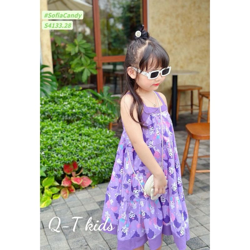 DL28(10-40kg) váy đũi dây màu tím cho bé Diệu Linh shop kids - váy thiết kế chất đũi mềm siêu xinh thoáng mát cho bé gái