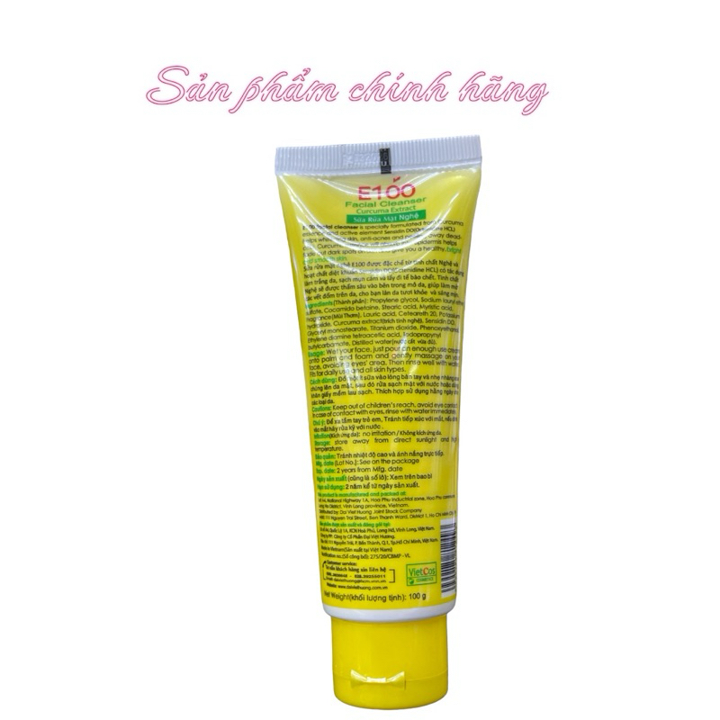 Sữa rửa mặt E100 nghệ 100g
