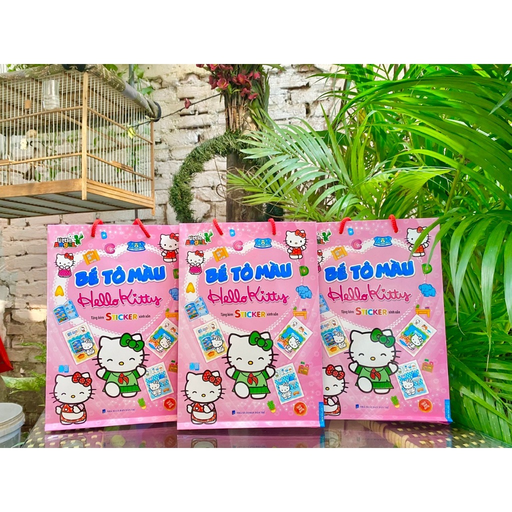 sách - Túi bé tô màu Hello Kitty (túi gồm 5 cuốn tặng kèm sticker ...