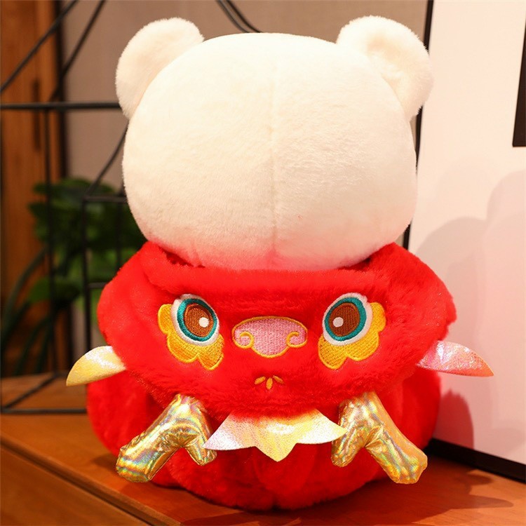 Gấu Bông Lena Cosplay Rồng Đỏ Gấu Lena Mũ Rồng Đáng Yêu Món Quà Tặng Ý Nghĩa Cho Năm Rồng May Mắn
