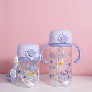 GB Baby - Bình tập uống nước cho bé từ 6 tháng - Bình nước cho bé đi học có dây đeo, tay cầm, ống hút silicone cao cấp