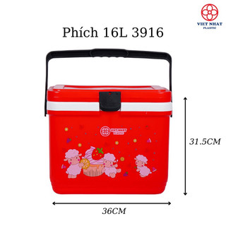 Phích Đá Vuông 16L 3916 Giữ Nhiệt Lên Đến 48h, Phích Đá Việt Nhật Cao Cấp Cam Homewar