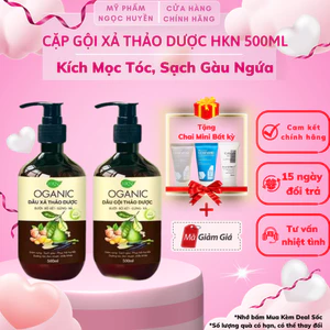 Dầu Gội Xả Thảo Dược OGANIC HKN 500ml Kích Thích Mọc Tóc, Làm Sạch Gàu, Ngừa Nấm Đầu