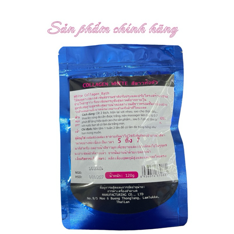 Tắm trắng nhanh Collagen white Thái Lan 120g
