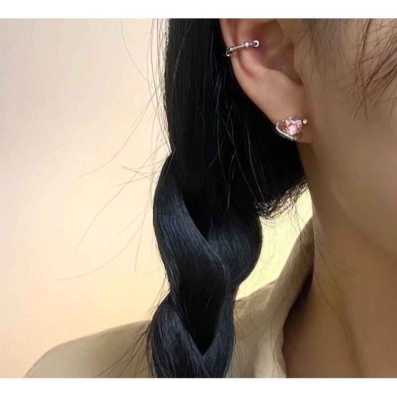 Khuyên tai Tim Đá Hồng PLANET JetanX (1 chiếc)