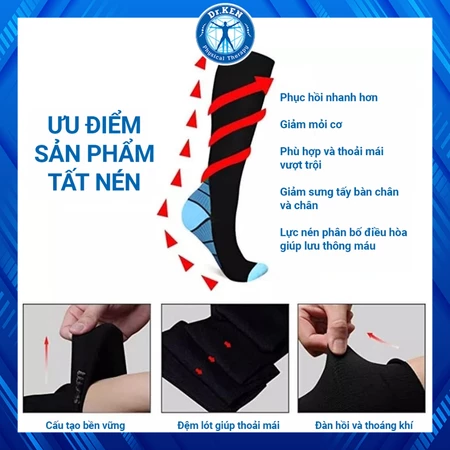 1 Đôi Vớ Y Tế chống giãn tĩnh mạch, tạo lực nén phù hợp