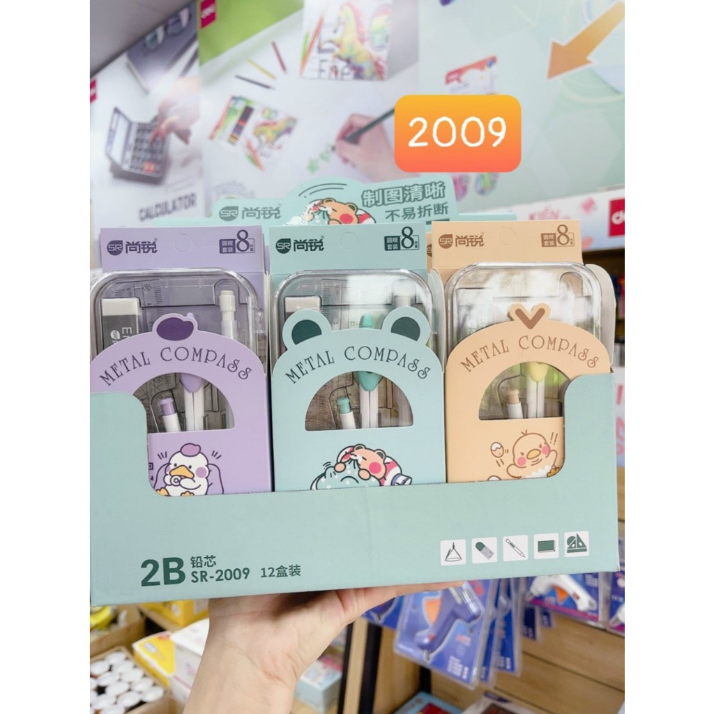 Bộ compa+eke 8 sản phẩm Mental Compass SR-2009