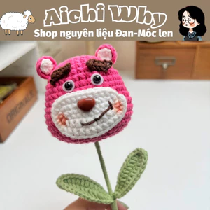 {DIY} Set nguyên liệu học móc len Bông Gấu dâu+ video hướng dẫn chi tiết