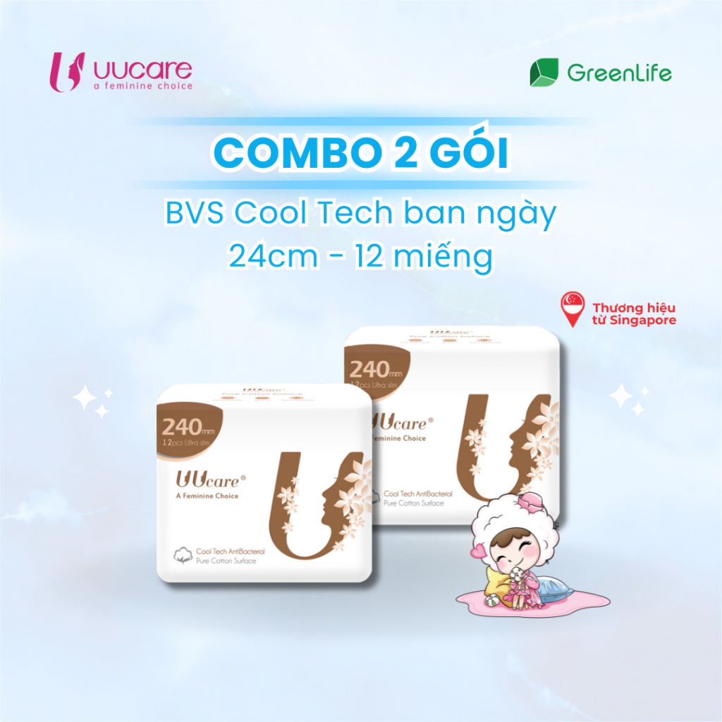 Ảnh Combo tiết kiệm Băng vệ sinh UUcare Singapore Cooltech ban ngày 24cm 12 miếng 3