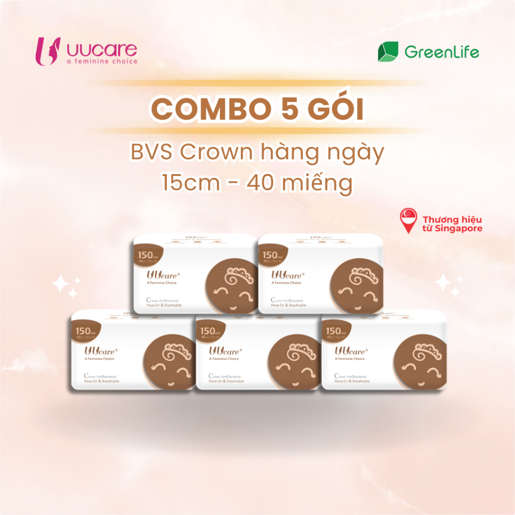 Ảnh Combo tiết kiệm Băng vệ sinh Uucare Singapore Crown hàng ngày 15cm 40 miếng 2