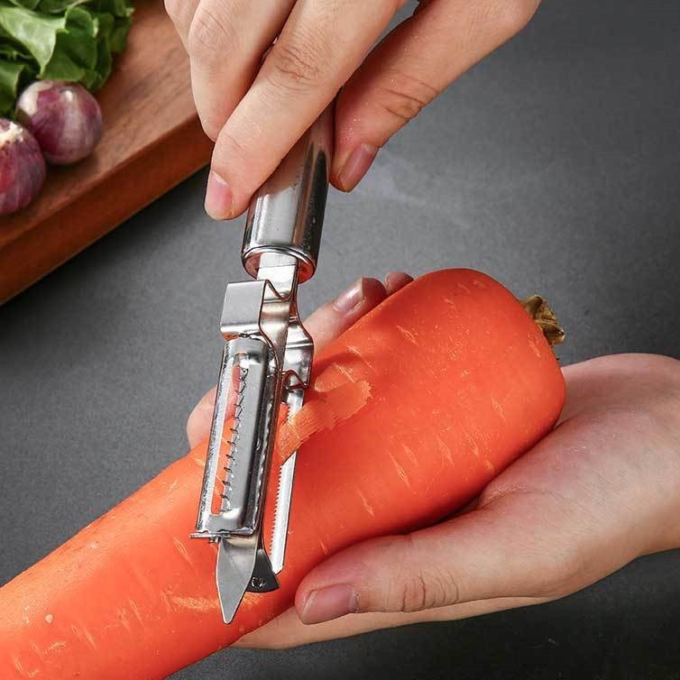 Set 5 Món Dao Đa Năng Cắt Gọt Vỏ Trái Cây, Thái Sợi, Đánh Vảy Cá-  Bộ Dụng Cụ Nạo Bào Rau Củ Quả Chất Liệu Inox Không Gỉ